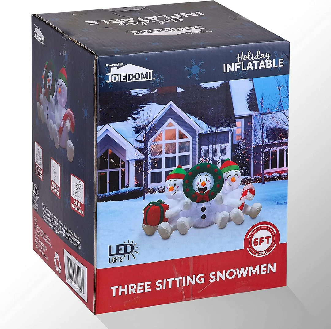 Joiedomi 6 FT Long Inflatable Three Sitting Snowmans 5 Joiedomi 6 FT Long Inflatable Three Sitting Snowmans