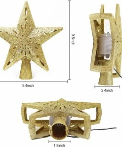 Joiedomi Gold Star Tree Topper With Rainbow Projector Lights 13 Joiedomi Gold Star Tree Topper With Rainbow Projector Lights