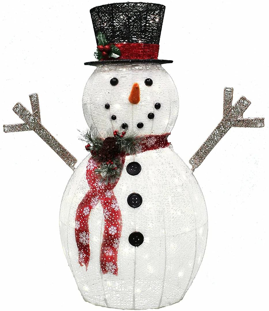 Joiedomi Outdoor Lighted Holiday Display 3ft Cotton Snowman LED Yard Light 2 Joiedomi Outdoor Lighted Holiday Display 3ft Cotton Snowman LED Yard Light