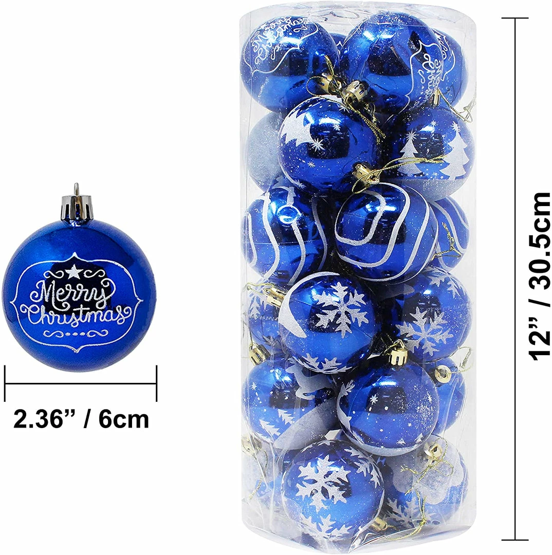 Joiedomi 24 Pcs Christmas Ball Ornaments, Blue And White All Holiday Decor 4 Joiedomi 24 Pcs Christmas Ball Ornaments, Blue And White All Holiday Decor