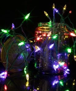 Joiedomi 17.3ft Christmas Multicolor 50 LED Green Wire String Lights
