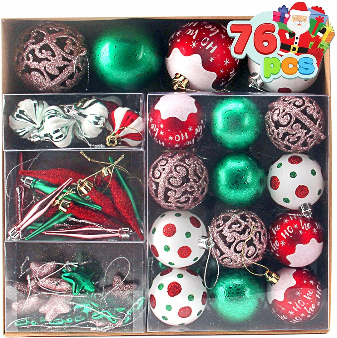 Joiedomi All Holiday Decor 82Pcs Red & Green Christmas Ornaments Assorted Style 1 Joiedomi All Holiday Decor 82Pcs Red & Green Christmas Ornaments Assorted Style