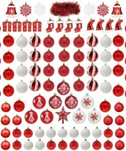 Joiedomi 112 Pcs Red And White Christmas Ornaments