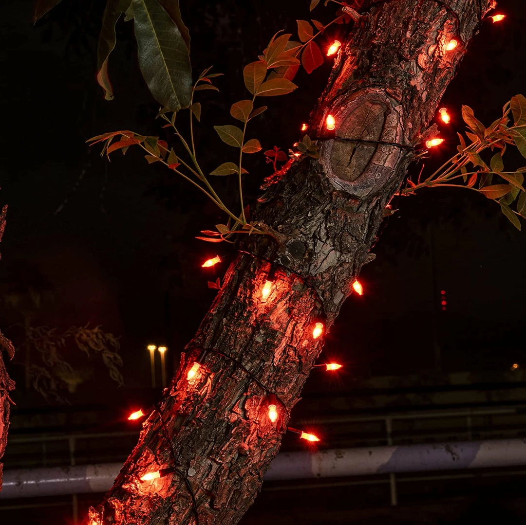 Joiedomi 108.6 Ft 300 Counts Of Orange LED 8 Modes Green Wire Long Light Set All Holiday Decor 4 Joiedomi 108.6 Ft 300 Counts Of Orange LED 8 Modes Green Wire Long Light Set All Holiday Decor