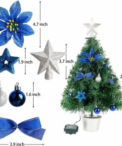 Joiedomi All Holiday Decor 24” DIY Tabletop Mini Christmas Tree Blue 13 Joiedomi All Holiday Decor 24” DIY Tabletop Mini Christmas Tree Blue