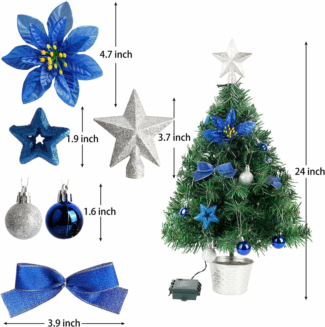 Joiedomi All Holiday Decor 24” DIY Tabletop Mini Christmas Tree Blue 7 Joiedomi All Holiday Decor 24” DIY Tabletop Mini Christmas Tree Blue