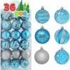 Joiedomi 36 Pieces Blue And Silver Christmas Ornaments All Holiday Decor