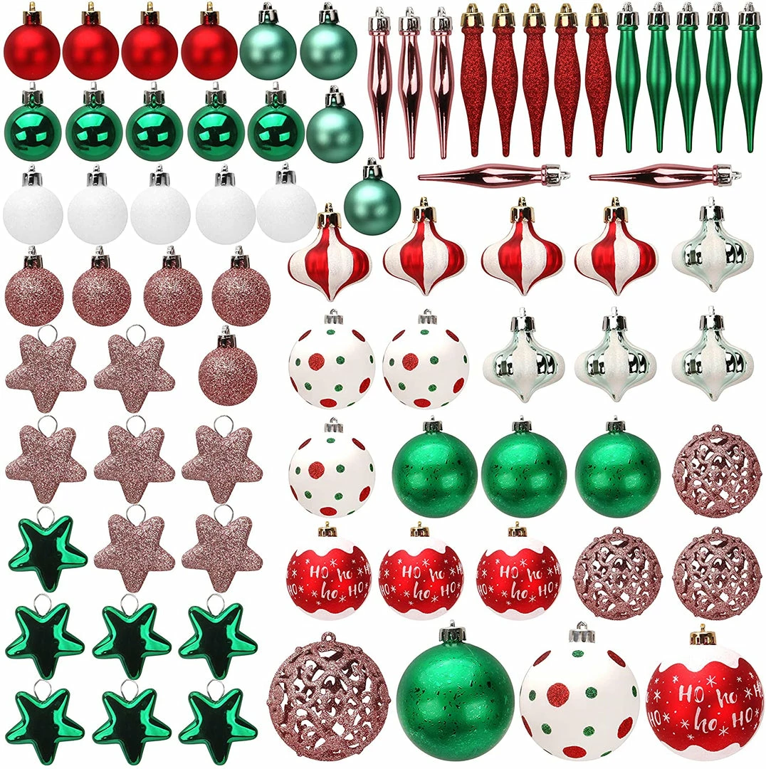 Joiedomi All Holiday Decor 82Pcs Red & Green Christmas Ornaments Assorted Style 2 Joiedomi All Holiday Decor 82Pcs Red & Green Christmas Ornaments Assorted Style