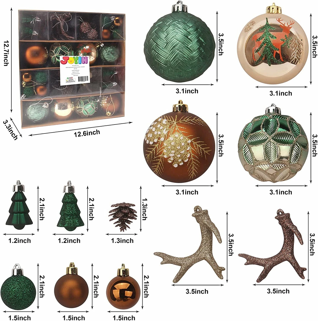 Joiedomi 56 Pcs Christmas Ornaments With Pine Green & Gold 3 Joiedomi 56 Pcs Christmas Ornaments With Pine Green & Gold