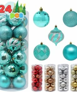 Joiedomi 24 Pcs Christmas Ball Ornaments (Teal)