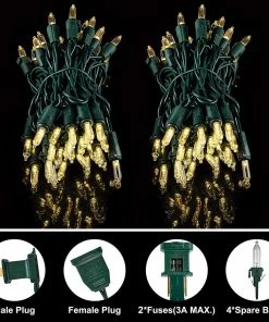 Joiedomi 52.5 FT 200 Count Christmas Clear Green Wire String Lights All Holiday Decor