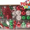 Joiedomi All Holiday Decor 70 Pcs Christmas Ornaments With Heart Red, Green, & White