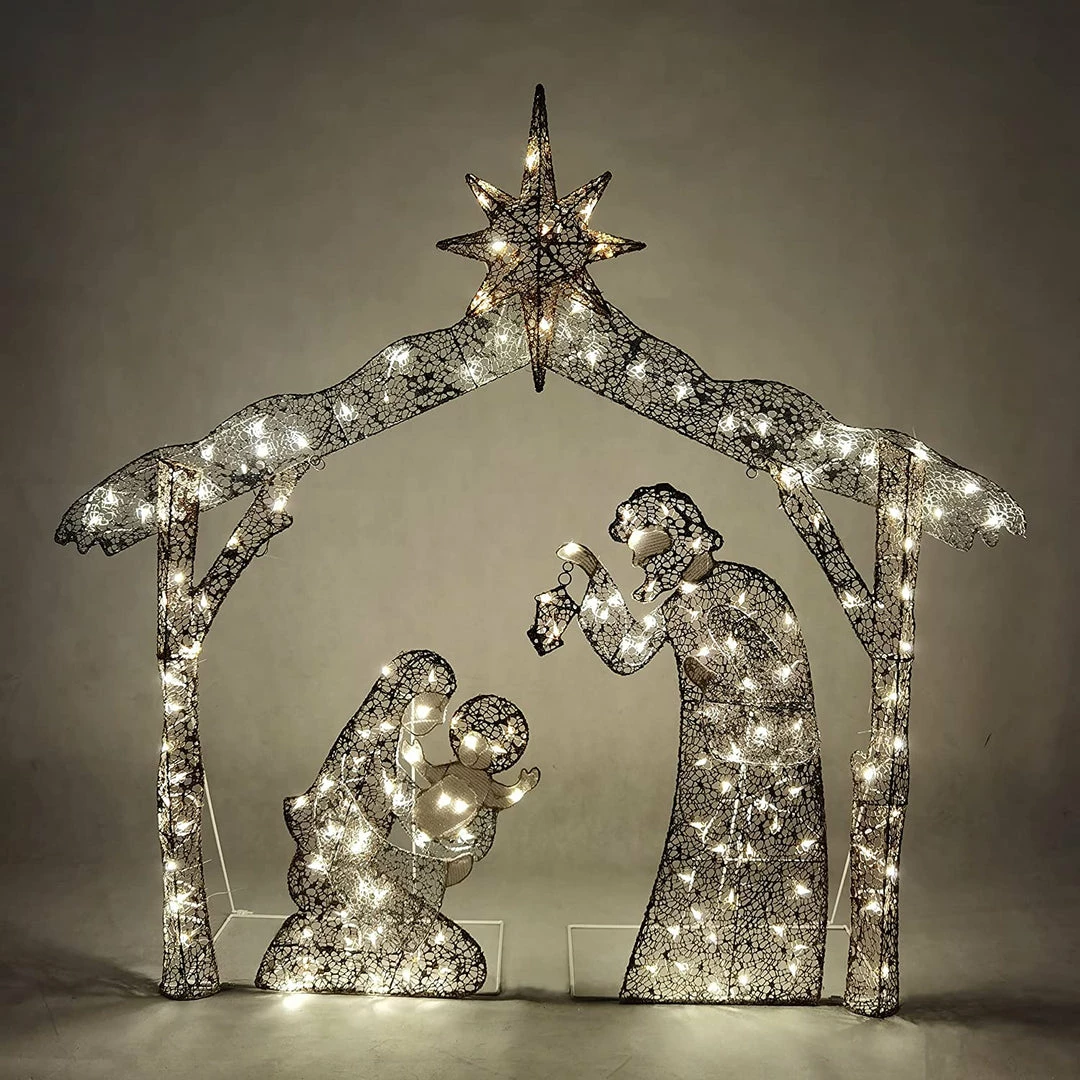 Joiedomi 5ft Fabric Nativity Scene 160 LED Warm White 3 Joiedomi 5ft Fabric Nativity Scene 160 LED Warm White