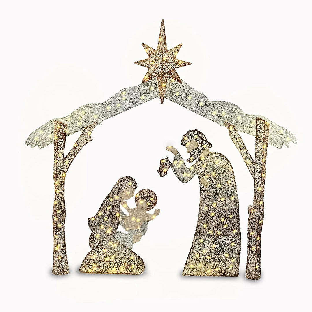 Joiedomi 5ft Fabric Nativity Scene 160 LED Warm White 1 Joiedomi 5ft Fabric Nativity Scene 160 LED Warm White