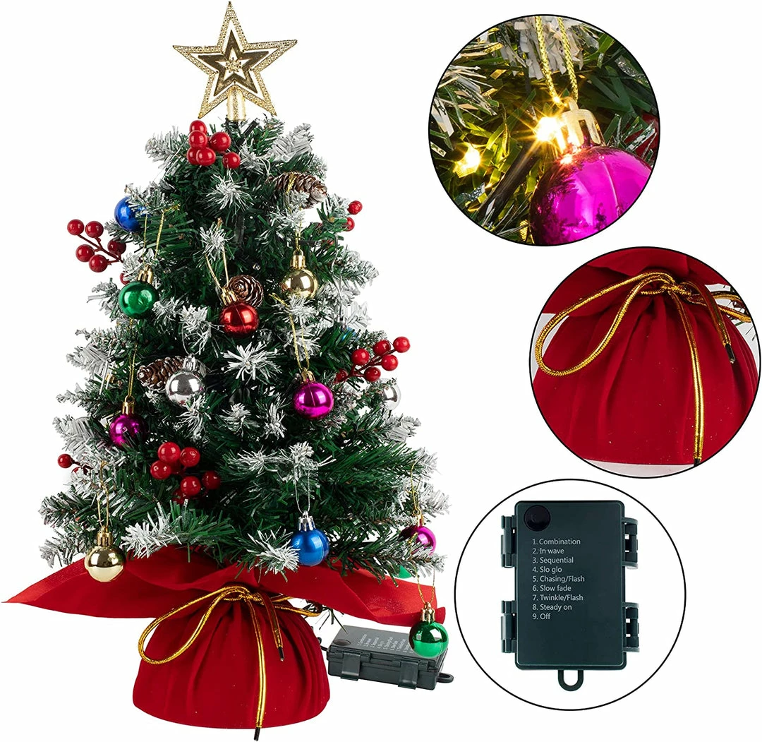 Joiedomi All Holiday Decor 2 Pack Of 24 Flocked Prelit Tabletop Christmas Tree 2 Joiedomi All Holiday Decor 2 Pack Of 24 Flocked Prelit Tabletop Christmas Tree