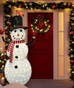 Joiedomi 6ft Tinsel Collapsible Snowman LED Yard Light