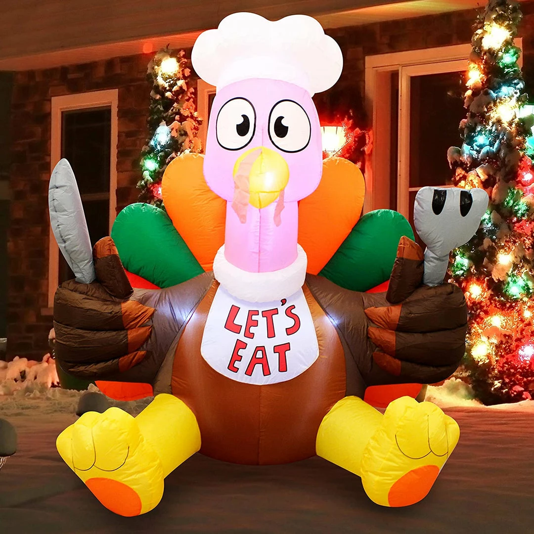 Joiedomi Inflatables Large Let¡¯s Eat Turkey Inflatable (6 Ft) 2 Joiedomi Inflatables Large Let¡¯s Eat Turkey Inflatable (6 Ft)