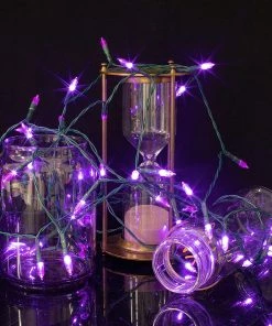 Joiedomi 52.5 FT 200 Count Christmas Purple Green Wire String Lights All Holiday Decor