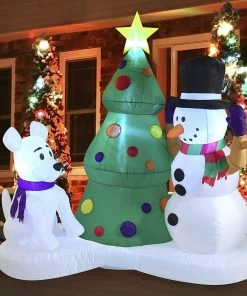 Joiedomi Large Snowman With Christmas Tree Inflatable (6 Ft)