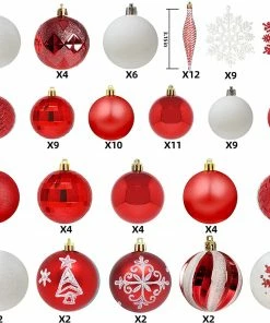 Joiedomi 133 Pcs Christmas Ornaments, Red And White All Holiday Decor