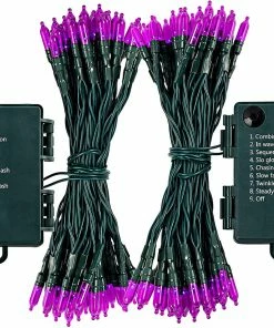 Joiedomi 17.3 FT 50-Counts Purple LED String Lights, 2 Pack