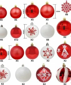 Joiedomi 88 Pcs Christmas Ornaments, Red And White
