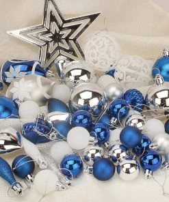 Joiedomi 70 Pcs Blue, Silver&White Christmas Ornaments With Heart 11 Joiedomi 70 Pcs Blue, Silver&White Christmas Ornaments With Heart