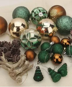 Joiedomi 56 Pcs Christmas Ornaments With Pine Green & Gold All Holiday Decor
