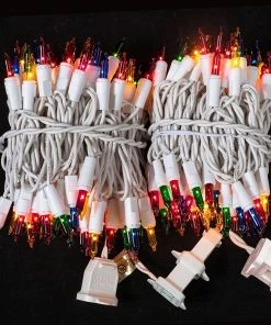 Joiedomi 42.6 FT 2x100 Multicolor White Wire String Lights