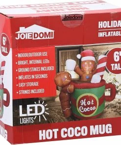 Joiedomi Large Gingerbread Man In Hot Cocoa Mug Inflatable (6 Ft) 11 Joiedomi Large Gingerbread Man In Hot Cocoa Mug Inflatable (6 Ft)