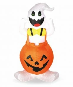 Joiedomi Tall Halloween Ghost In Pumpkin Overall Inflatable (4 Ft) Inflatables