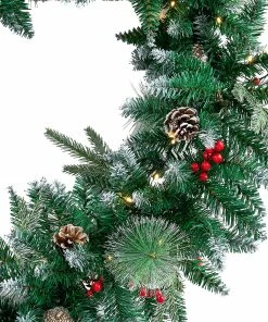 Joiedomi All Holiday Decor 9 Ft Snow Flocked Christmas Garland With Lights