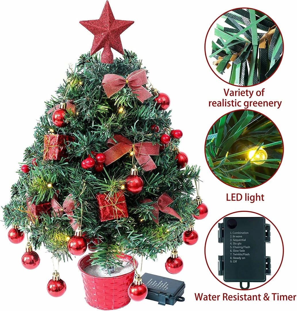 Joiedomi All Holiday Decor 20" Tabletop Christmas Tree Prelit 2 Joiedomi All Holiday Decor 20" Tabletop Christmas Tree Prelit