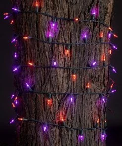 Joiedomi 100-Count Orange & Purple Green Battery Operated LED String Lights All Holiday Decor