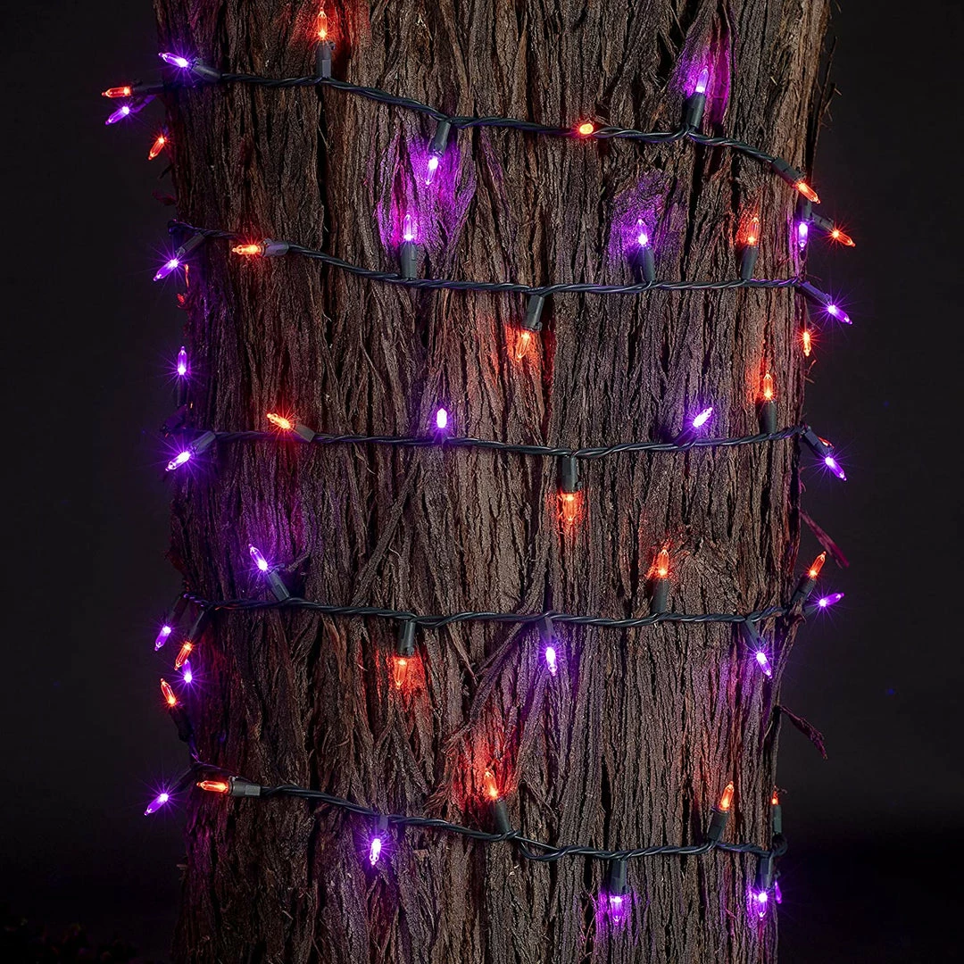 Joiedomi 100-Count Orange & Purple Green Battery Operated LED String Lights All Holiday Decor 2 Joiedomi 100-Count Orange & Purple Green Battery Operated LED String Lights All Holiday Decor