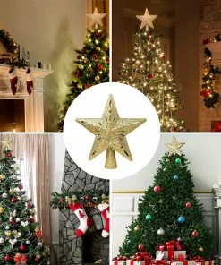 Joiedomi Gold Star Tree Topper With Rainbow Projector Lights 10 Joiedomi Gold Star Tree Topper With Rainbow Projector Lights