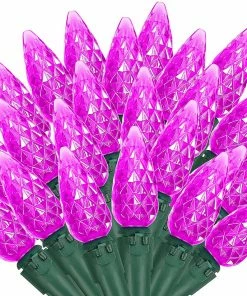 Joiedomi 50.5 FT 150 Counts Of Purple LED C6 Green Wire Light Set