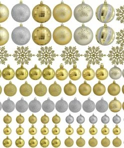 Joiedomi 88 Pcs Gold & Silver Christmas Ornaments All Holiday Decor
