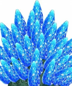 Joiedomi 24.2 Ft 70 Counts Of Blue LED C6 Green Wire Long String Light Set All Holiday Decor