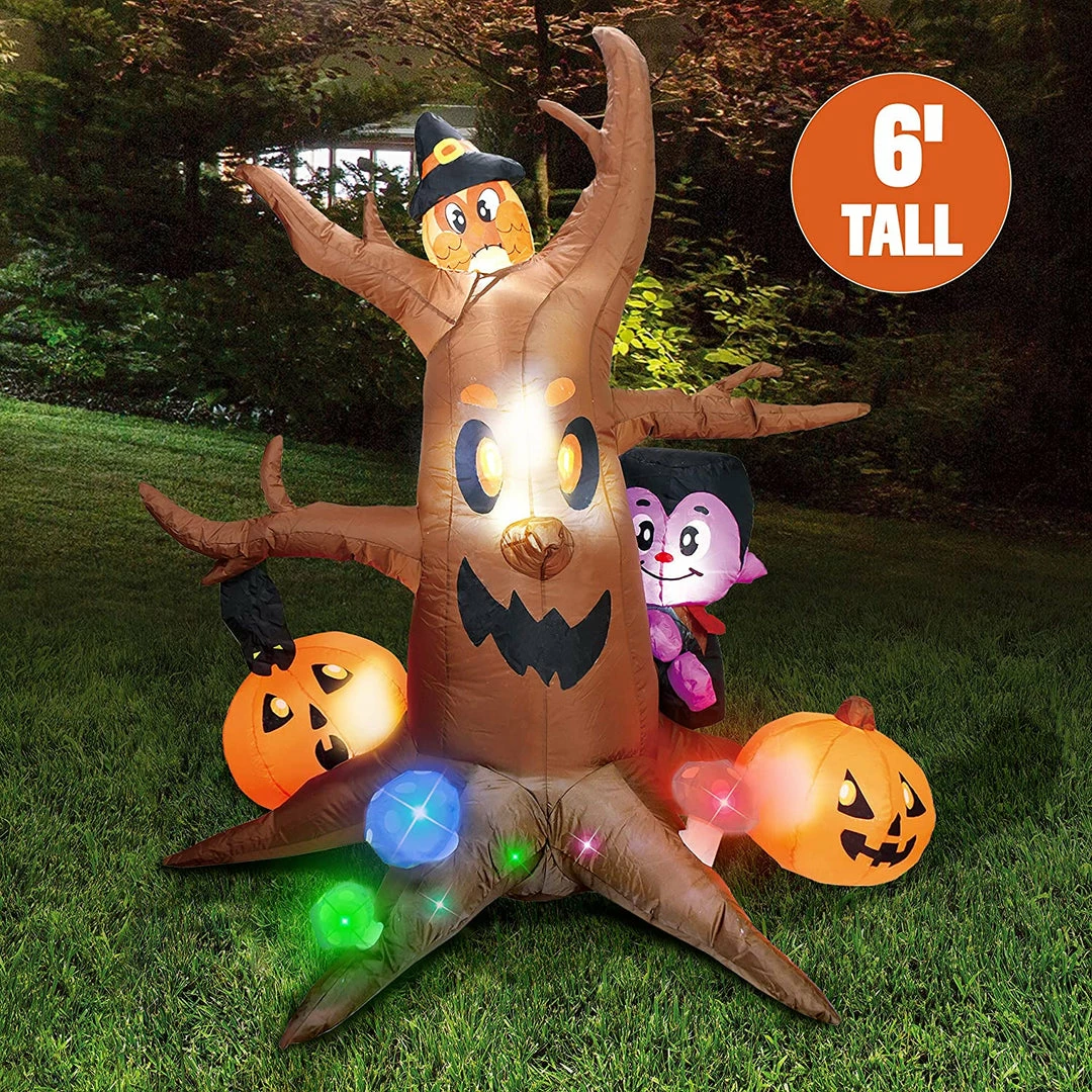 Joiedomi Inflatables Large Scary Tree With Colorful Neon Light Mushrooms Inflatable (6 Ft) 1 Joiedomi Inflatables Large Scary Tree With Colorful Neon Light Mushrooms Inflatable (6 Ft)