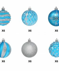 Joiedomi 36 Pieces Blue And Silver Christmas Ornaments All Holiday Decor