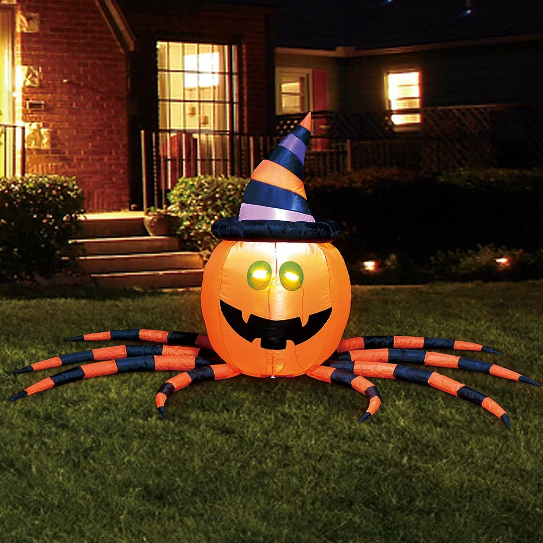 Joiedomi Inflatables Large Pumpkin Spider Inflatable (7 Ft) 1 Joiedomi Inflatables Large Pumpkin Spider Inflatable (7 Ft)