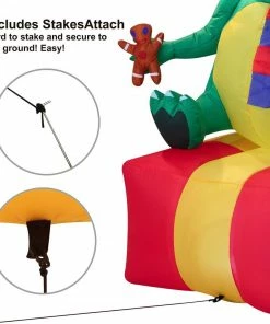 Joiedomi Large Dinosaur Sitting On A Gift Box Inflatable (6 Ft) Inflatables 7 Joiedomi Large Dinosaur Sitting On A Gift Box Inflatable (6 Ft) Inflatables