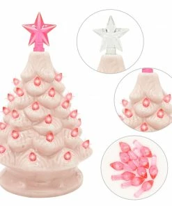 Joiedomi All Holiday Decor 7¡± Ceramic Christmas Tree (Pink)