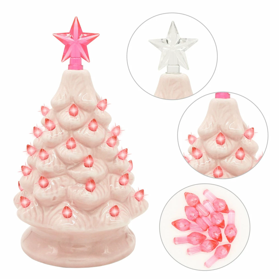 Joiedomi All Holiday Decor 7¡± Ceramic Christmas Tree (Pink) 1 Joiedomi All Holiday Decor 7¡± Ceramic Christmas Tree (Pink)
