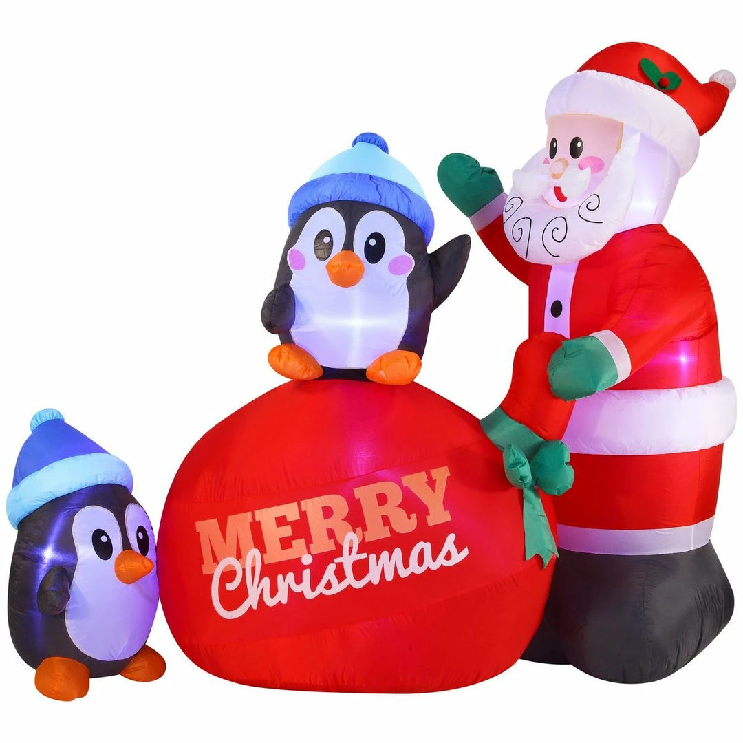 Joiedomi Inflatables Large Penguins With Santa Inflatable (7 Ft) 2 Joiedomi Inflatables Large Penguins With Santa Inflatable (7 Ft)