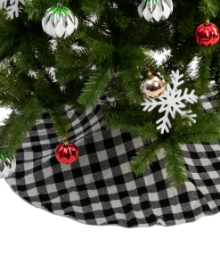 Joiedomi All Holiday Decor 48¡± Buffalo White Plaid Christmas Tree Skirt