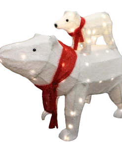 Joiedomi All Holiday Decor 2 Pcs Plush Polar Bears LED Yard Lights