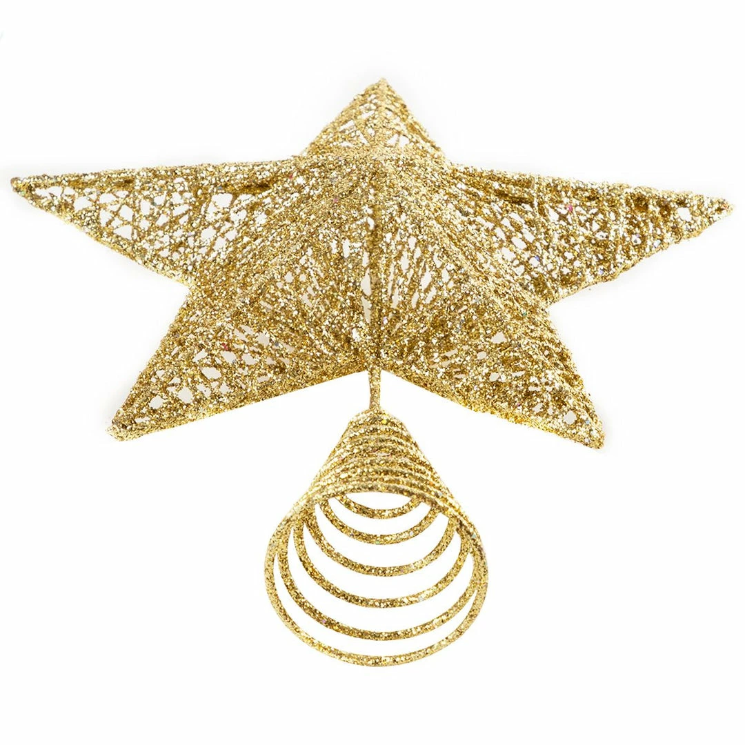 Joiedomi Christmas Tree Toppers, Glitter Gold Star Tree Topper Lighted With Warm White LED Christmas Trees 8 Joiedomi Christmas Tree Toppers, Glitter Gold Star Tree Topper Lighted With Warm White LED Christmas Trees