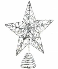 Joiedomi Christmas Tree Toppers, Glitter Silver Star Tree Topper Lighted With Warm White LED Lights 23 Joiedomi Christmas Tree Toppers, Glitter Silver Star Tree Topper Lighted With Warm White LED Lights